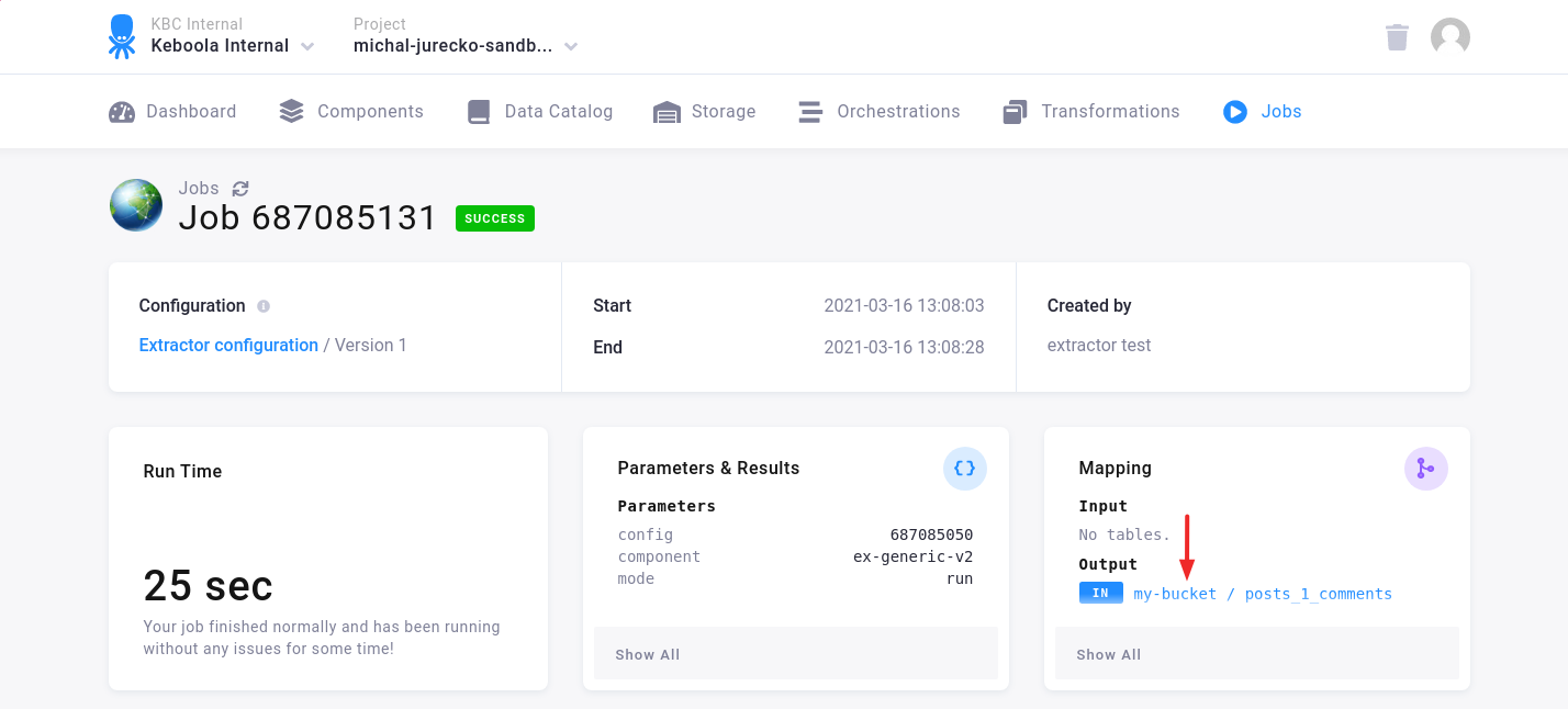 Screenshot -- Job
